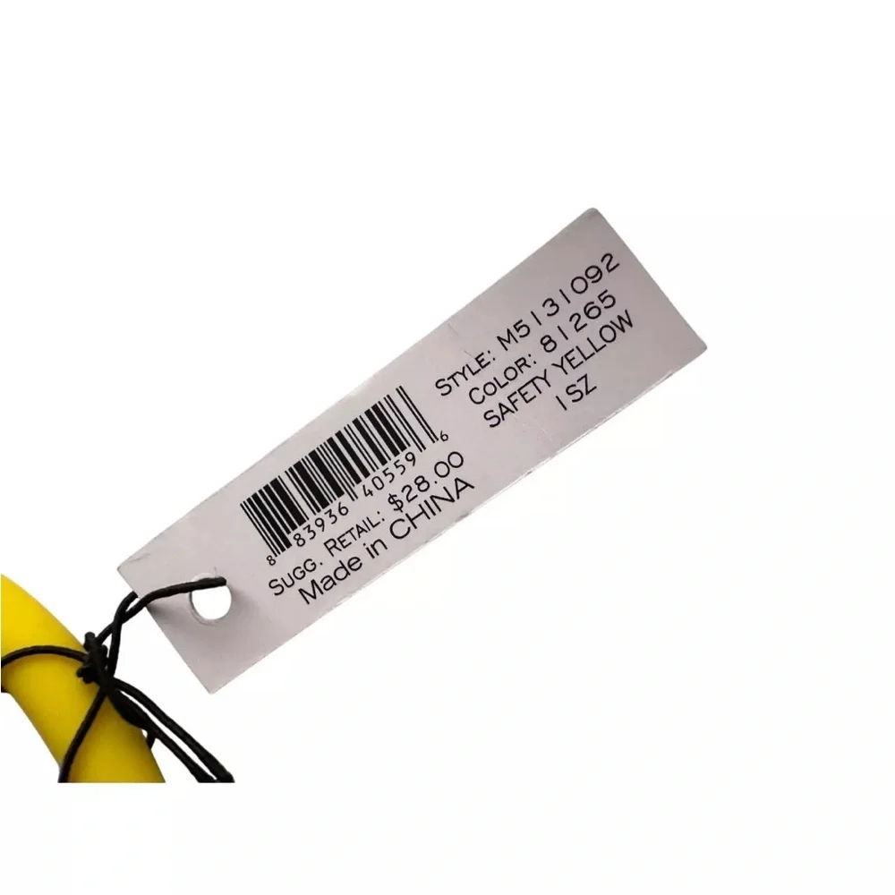 NEW! MARC JACOBS Silicone Bracelet in Safety Yellow with Silver Charm